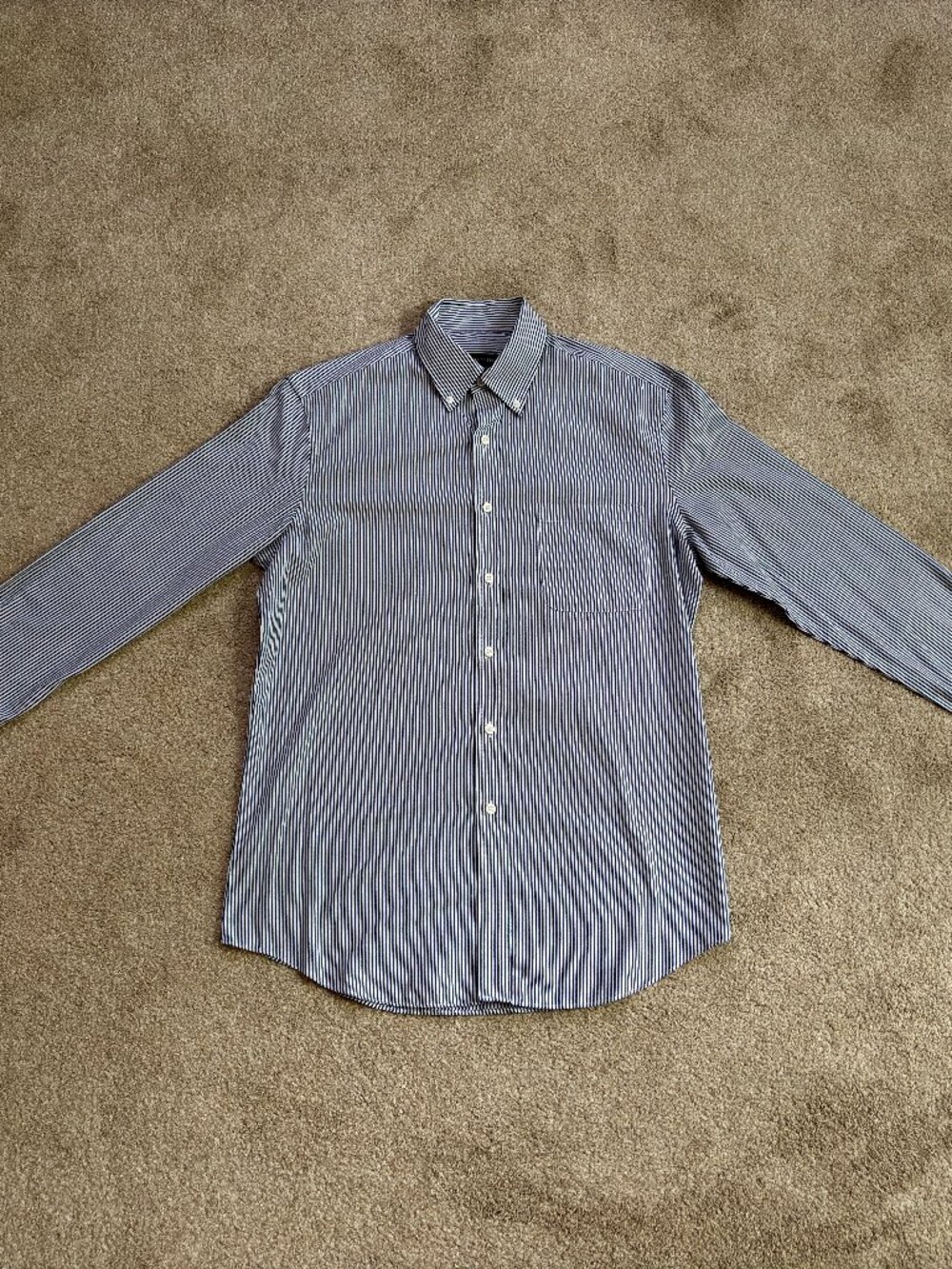 Men's Button Down Van Heusen Wrinkle Free Striped Long Sleeve Shirt